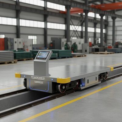 AGV 스마트 레일 전송 카트 10 톤의 부하 용량, 30m/min 전송 속도 및 산업 자동화를 위해 배터리로 작동